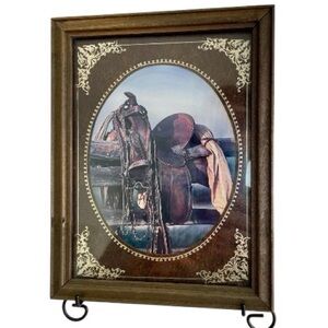 Trail’s End, David Stoecklein, nicely matted print, frame needs repair